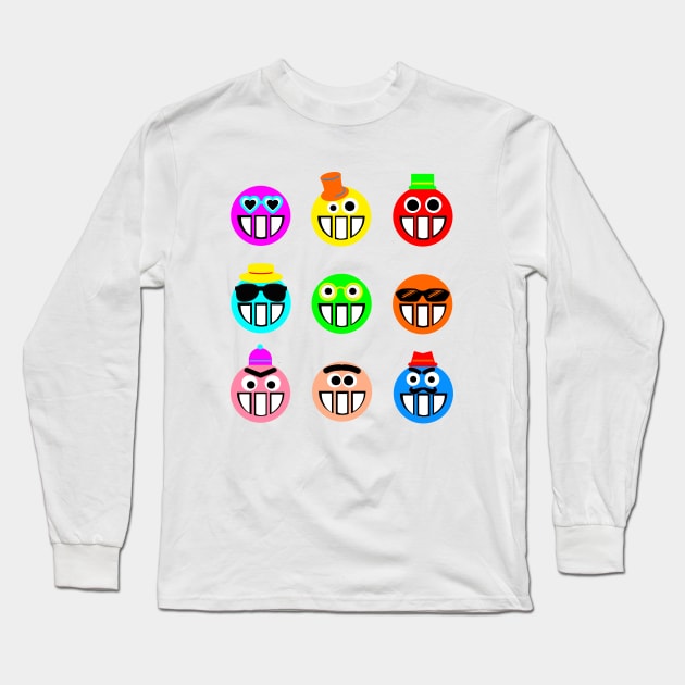 Colorful Emojis Long Sleeve T-Shirt by nunachan